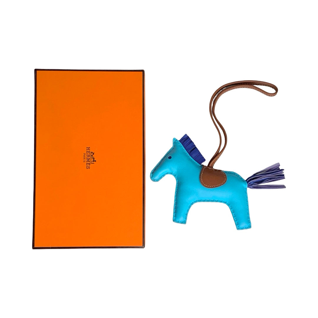 Pre-owned Hermes Blue Rodeo MM in Milo Lambskin - photo 2