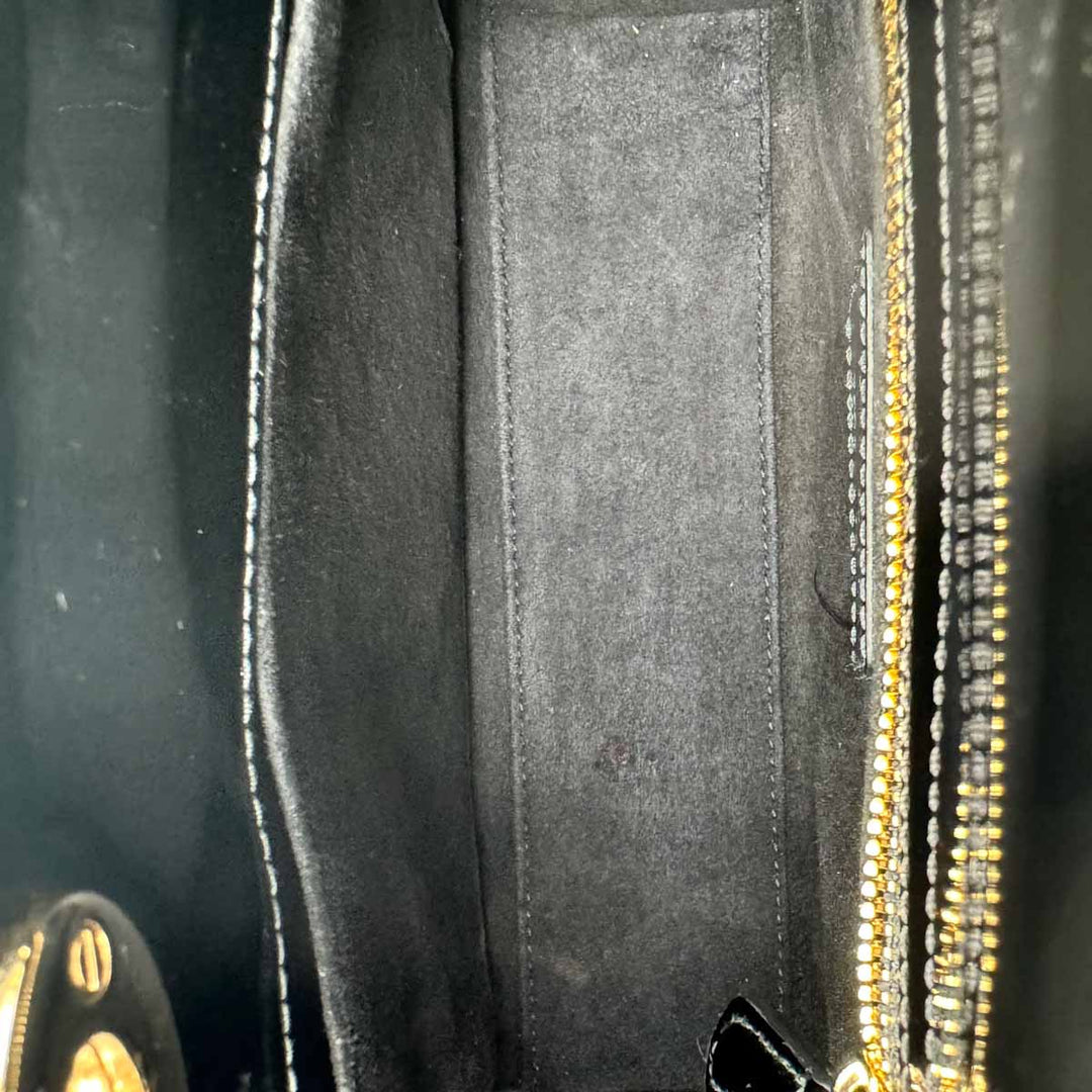 Dior Black Patent Small Lady Dior Bag