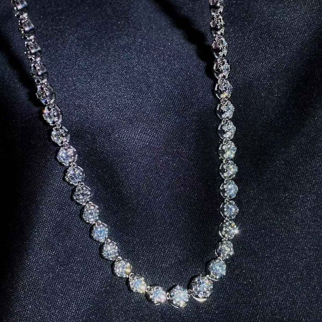 Natural White Diamond Necklace D7.67ct, 18K
