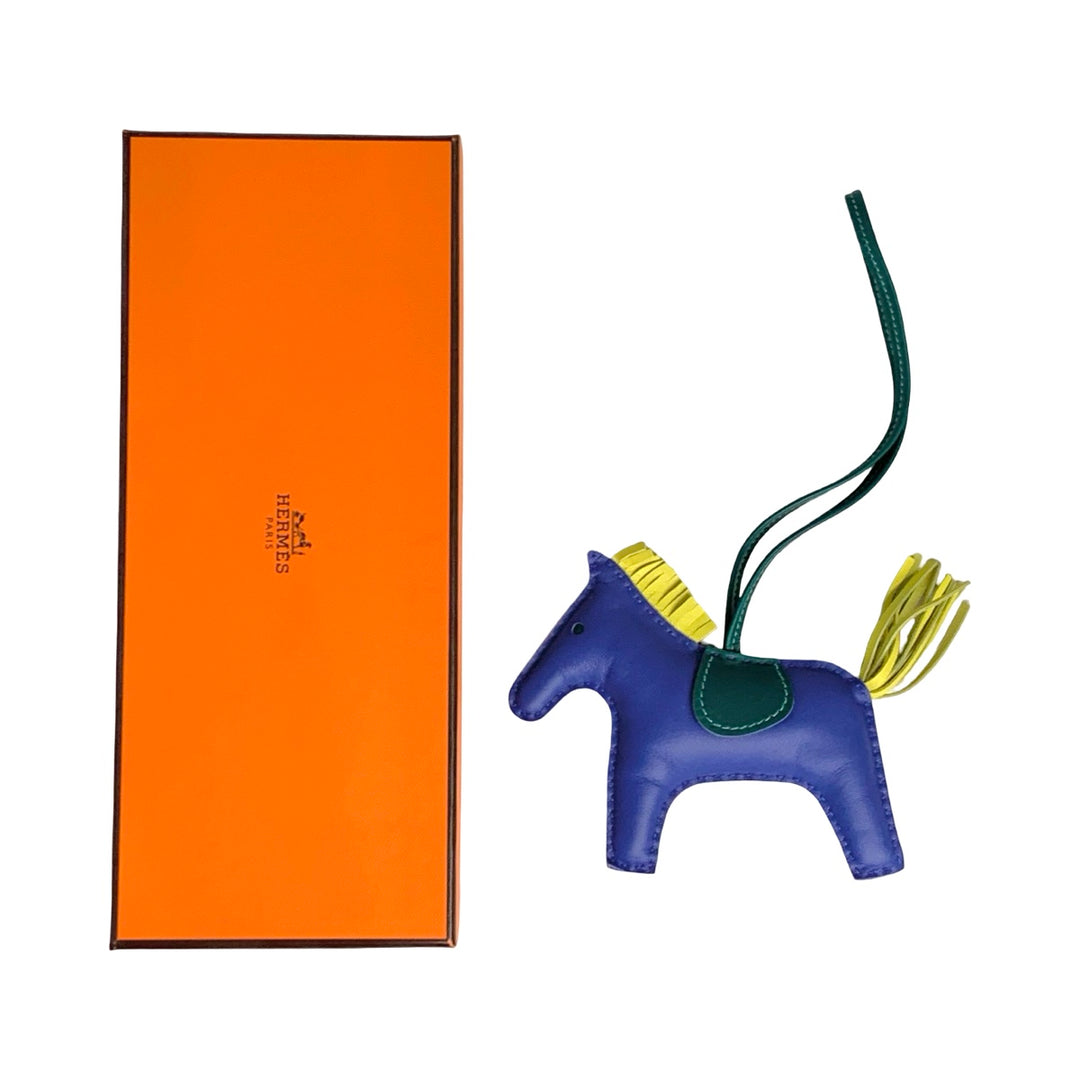 Pre-owned Hermes Blue&Yellow Rodeo MM in Milo Lambskin - photo 2