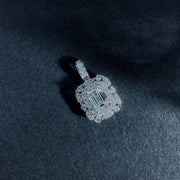 Natural White Diamond Necklace Emerald Cut D0.50ct d0.264ct, 18K GIA