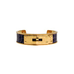 Pre-owned Hermes Vintage Blue Crocodile Kelly Bangle