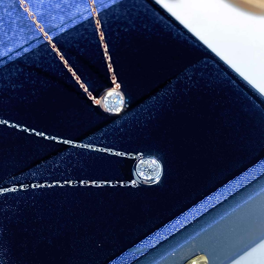 Natural White Diamond Bubble Necklace D0.20ct, 18K