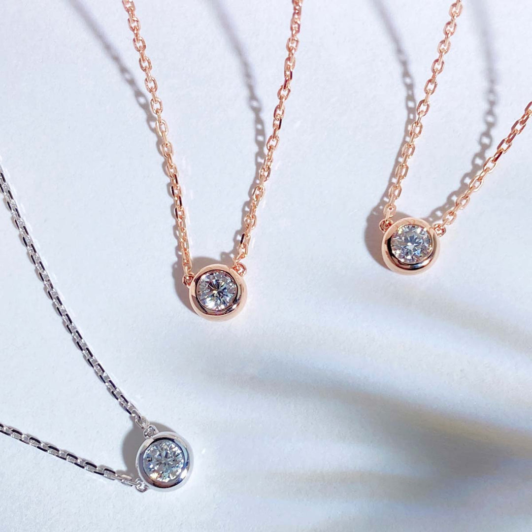 Natural White Diamond Bubble Necklace D0.20ct, 18K