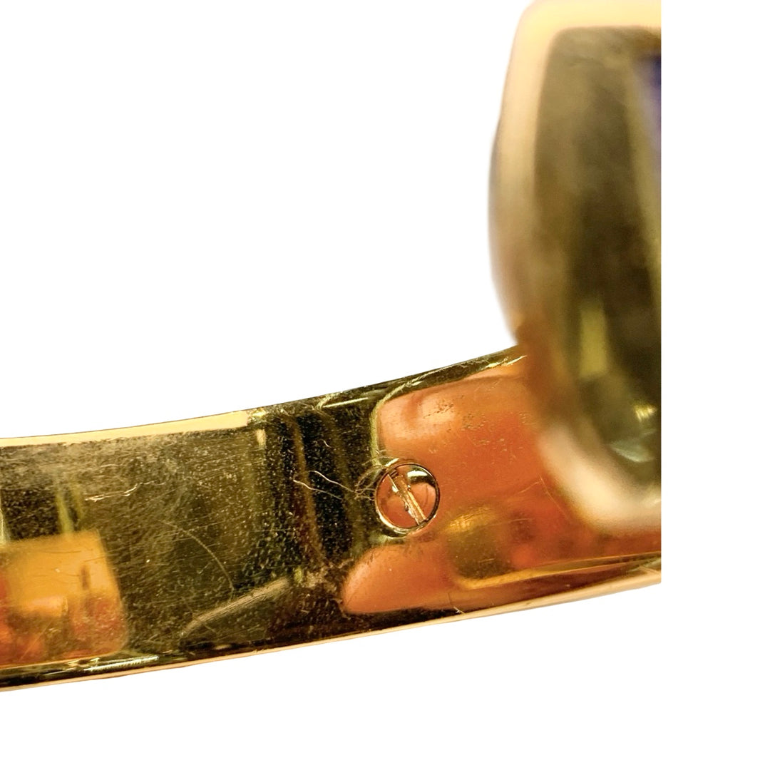 Pre-owned Hermes Vintage Blue Crocodile Kelly Bangle - photo 6