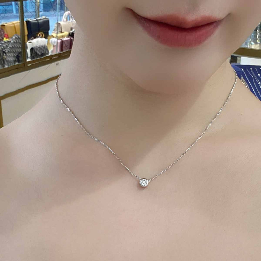 Natural White Diamond Bubble Necklace D0.20ct, 18K