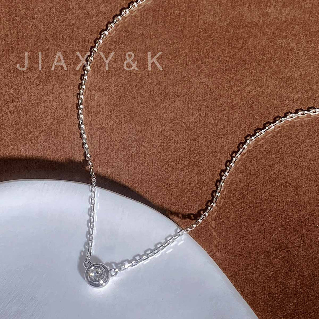 Natural White Diamond Bubble Necklace D0.20ct, 18K