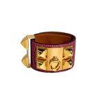 Pre-owned Hermes Purple CDC Crocodile Bracelet in Alligator