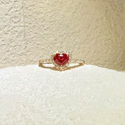 Burma(Myanmar) Natural Pigeon Blood Ruby Stone Ring 1.07ct, Diamond 0.22ct 18K Gold