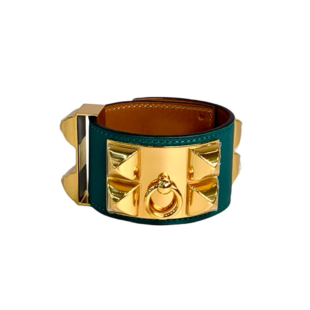 Pre-owned Hermes Green CDC Bracelet in Leather
