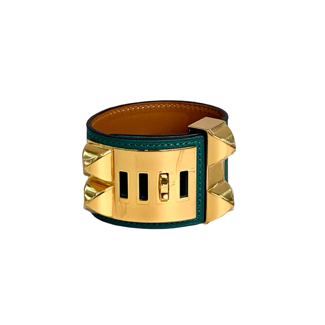Pre-owned Hermes Green CDC Bracelet in Leather - photo 3