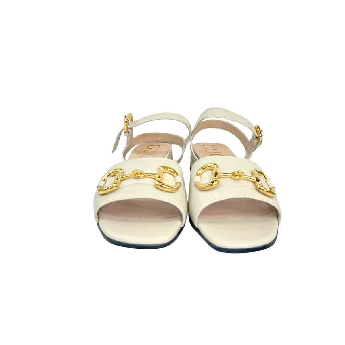 Gucci Women’s Horsebit Flatform Sandal in white size 41 - Jiaxyk