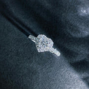 Natural White Diamond Heart Ring D0.50ct d0.457ct, 18K GIA