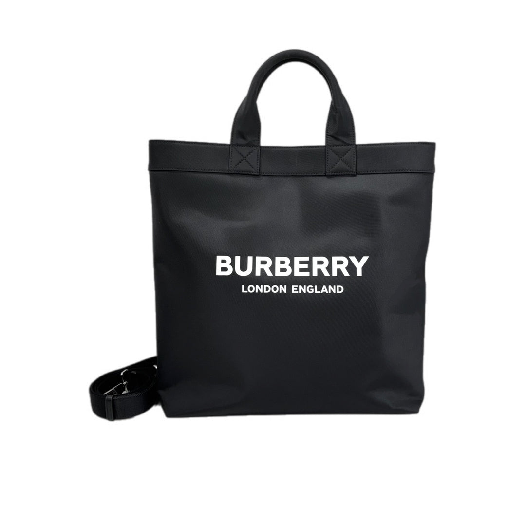 Burberry Shopping Tote Black Nylon with Strap