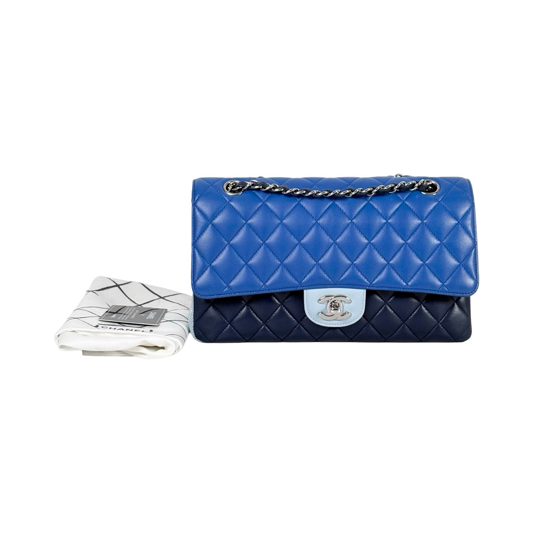 Pre-owned Chanel Classic Flap Medium Bag Blue Lambskin - photo 2