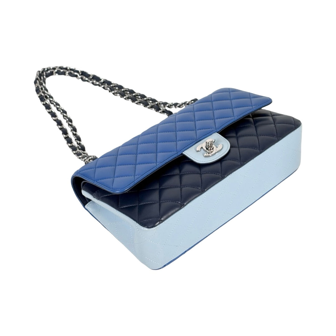 Pre-owned Chanel Classic Flap Medium Bag Blue Lambskin - photo 7
