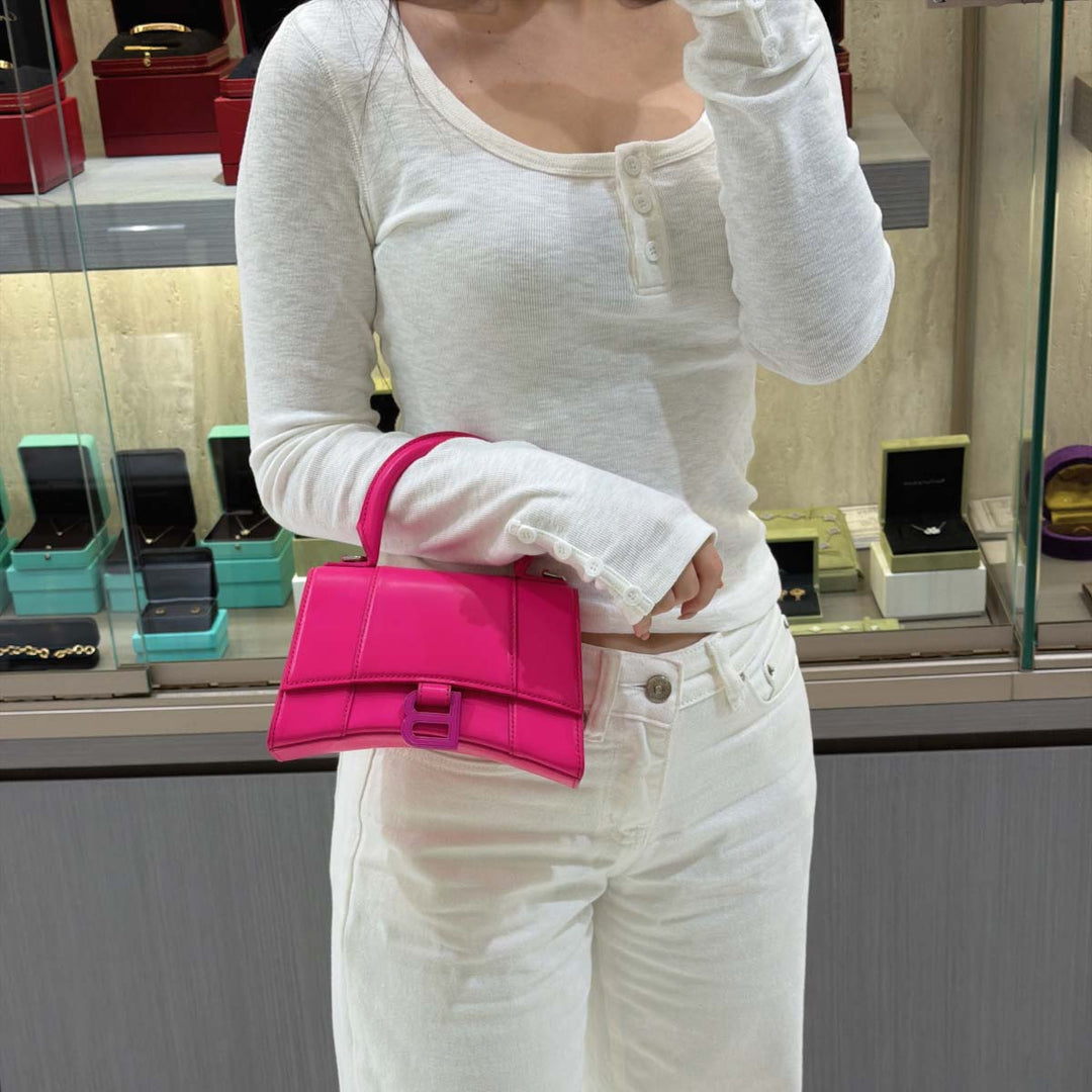 Balenciaga Hourglass Mini Pink Bag