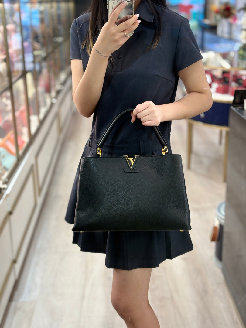 Louis Vuitton Black Capucines GM 38cm Bag 