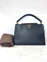 Louis Vuitton Black Capucines GM 38cm Bag 