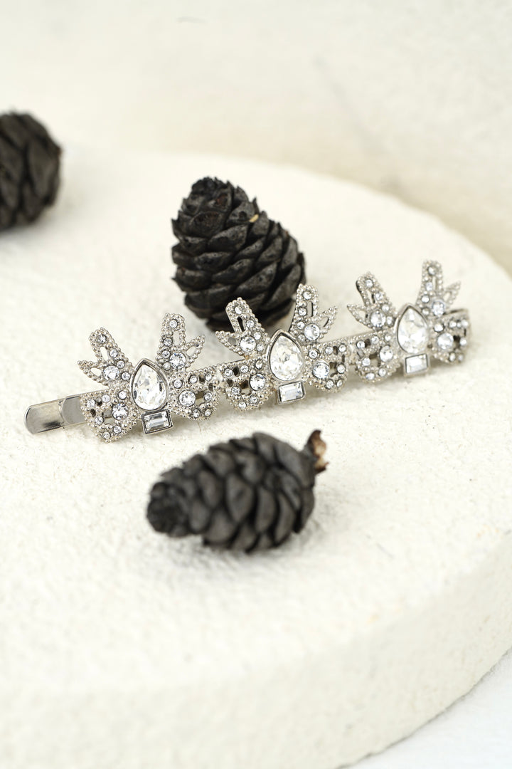 Miumiu Crystal Bow Hair Clip