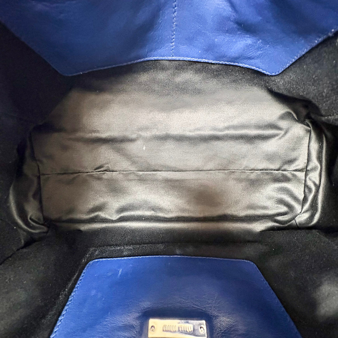Miumiu Navy Crystal Tote Bag