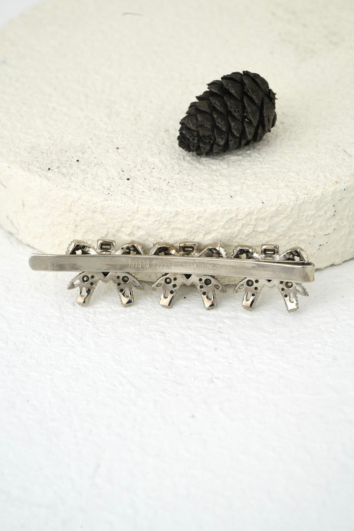 Miumiu Crystal Bow Hair Clip