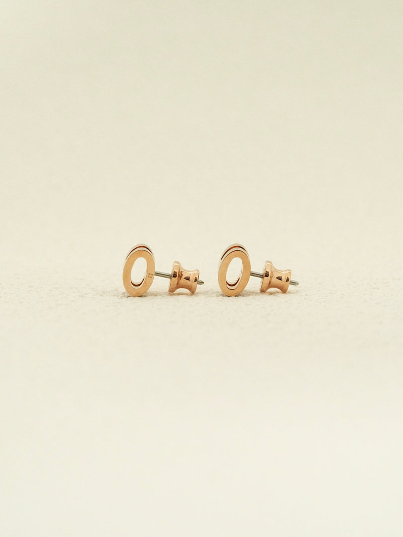 Hermes H Pop Earrings Rose Gold Chai 