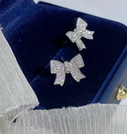 Natural White Diamond Bowknot Earrings D0.40ct 18K