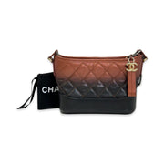 Chanel Small Gabrielle Bag Gradient Calfskin Rustic Brown and Black - Jiaxyk