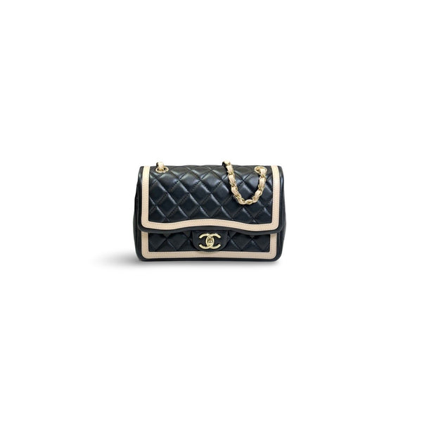 Chanel Small Black & Beige Flap Bag - Jiaxyk
