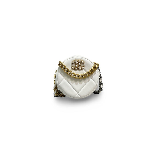 Chanel 19 White Round Chain Bag - Jiaxyk