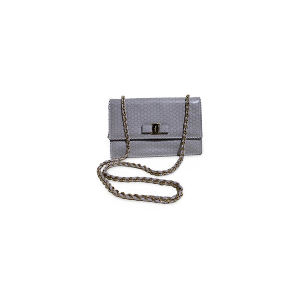Ferragamo Grey Vara Ginny Leather Crossbody Bag - Jiaxyk