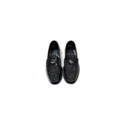 Jimmy Choo Black Glitter Leather Loafers 39.5 - Jiaxyk