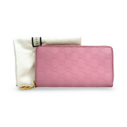 Gucci Guccissima Zip Around Leather Pink Wallet - Jiaxyk