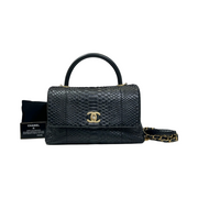 Chanel Black Python Large Coco Top Handle Bag - Jiaxyk