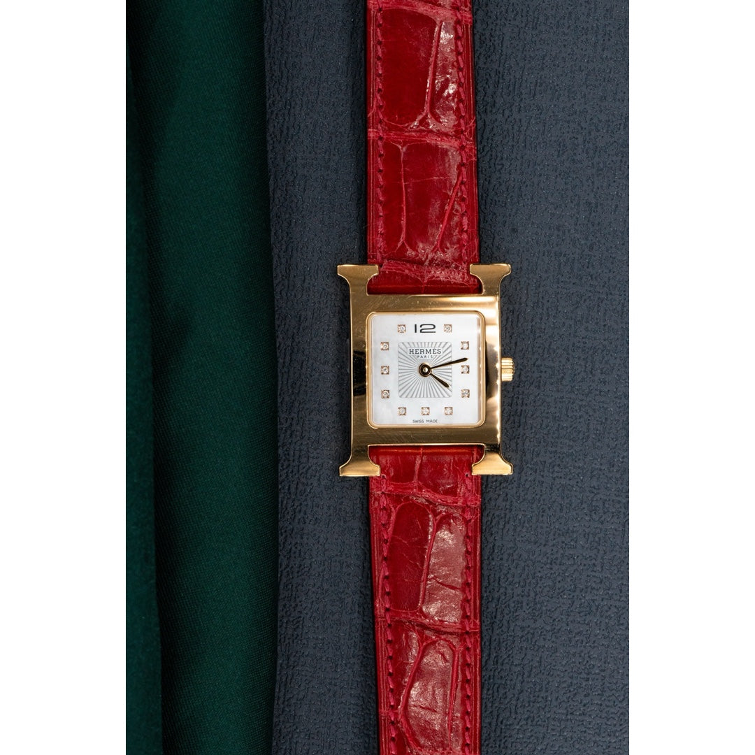 Hermes Heure H Watch, SMALL MODEL, 21 MM with Alligator Strap | JK