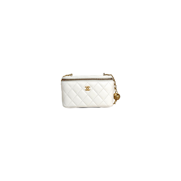 Chanel White Vanity Case with Pearl Crush - Jiaxyk