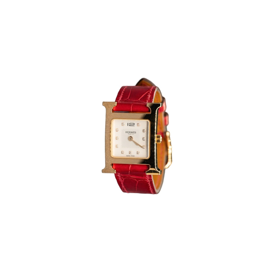 Hermes Heure H Watch, SMALL MODEL, 21 MM with Alligator Strap | JK