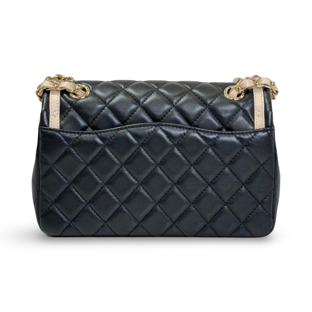 Chanel Small Black & Beige Flap Bag