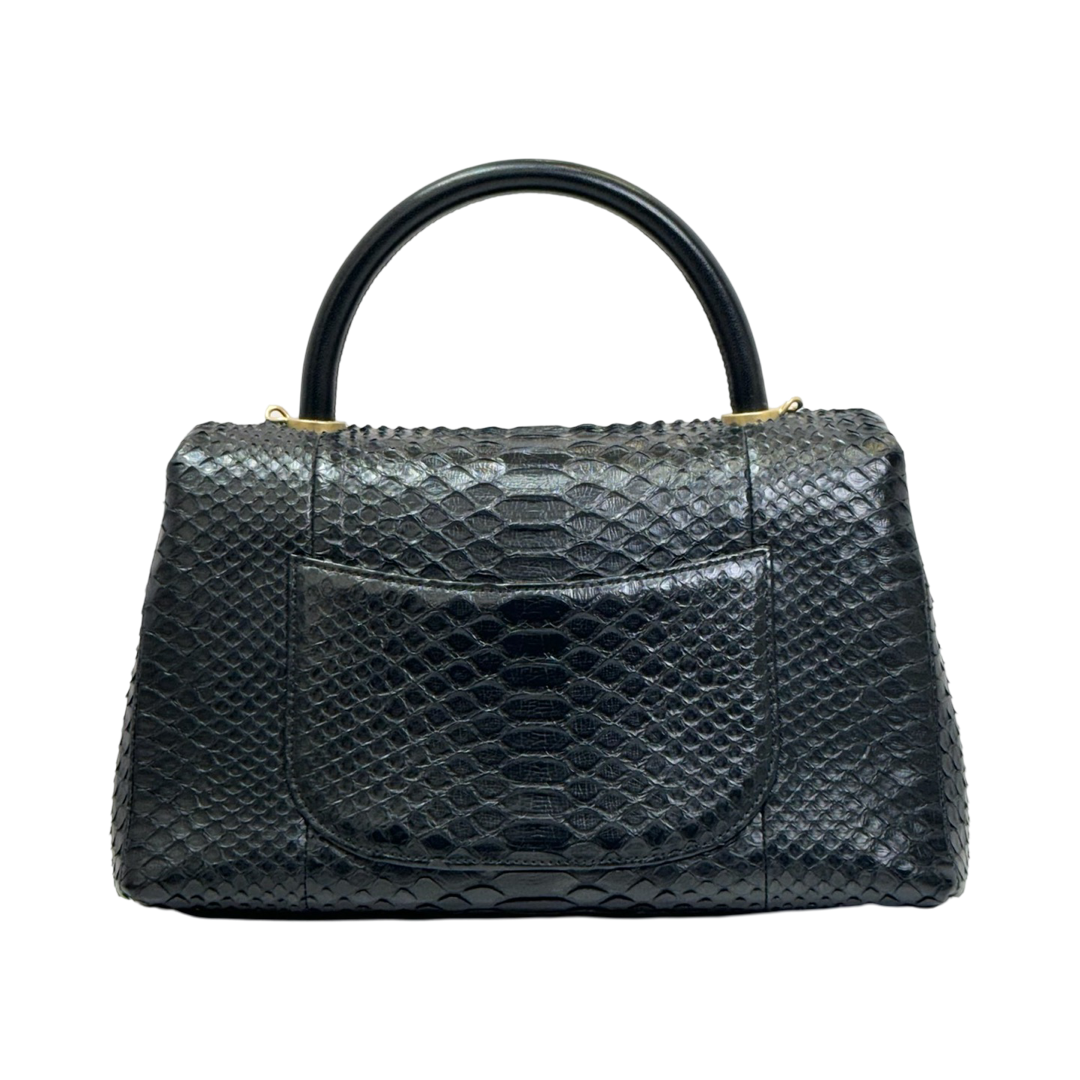 Chanel Black Python Large Coco Top Handle Bag | JK Store