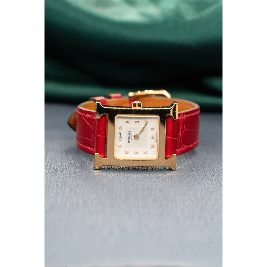 Hermes Heure H Watch, SMALL MODEL, 21 MM with Alligator Strap | JK