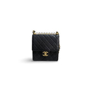 Chanel Crystal Pearl Black Flap Bag - Jiaxyk
