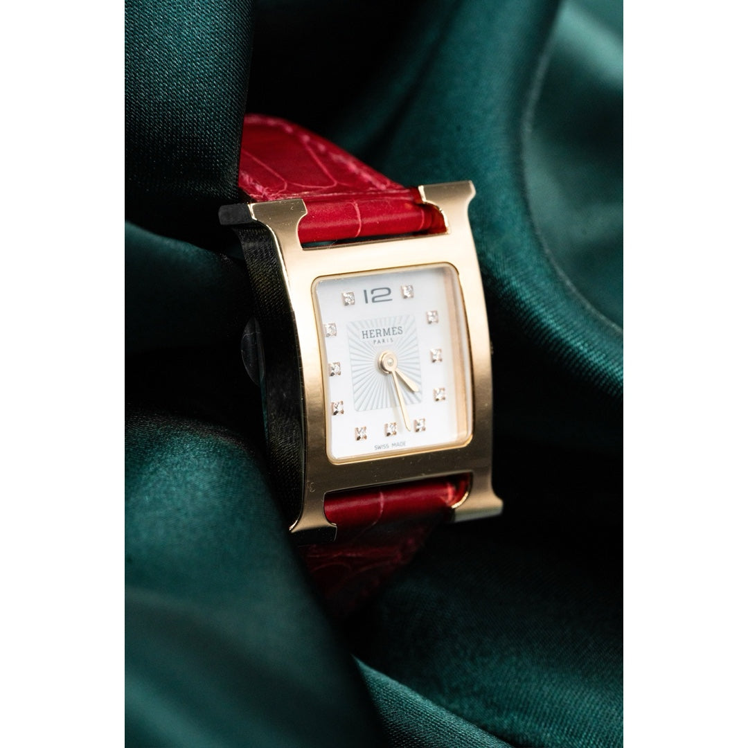 Hermes Heure H Watch, SMALL MODEL, 21 MM with Alligator Strap | JK