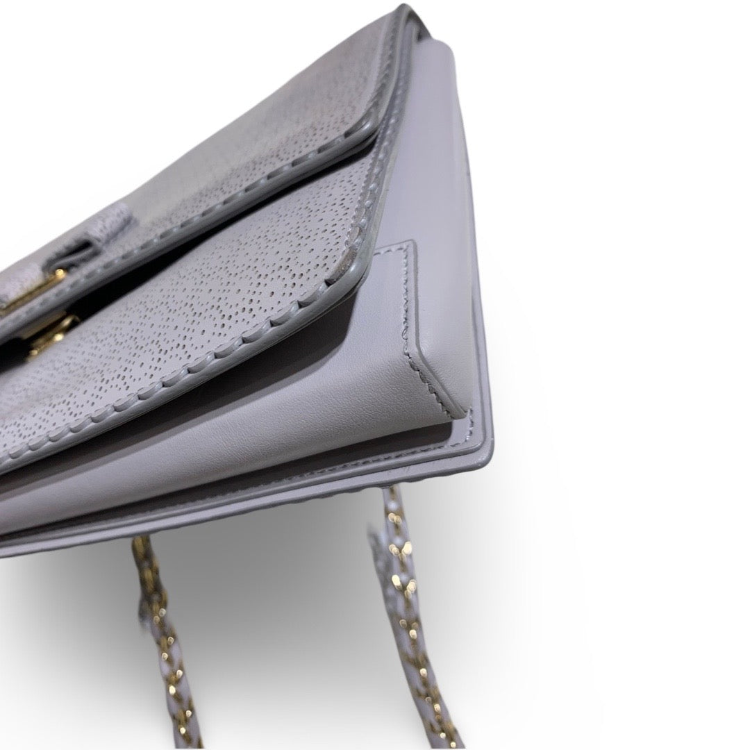 Ferragamo Grey Vara Ginny Leather Crossbody Bag